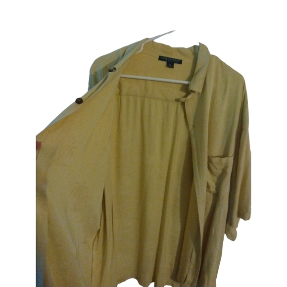 Port Authority Pale Yellow Tropical Beachy One Pocket Casual Button Down 2XL - Picture 3 of 8